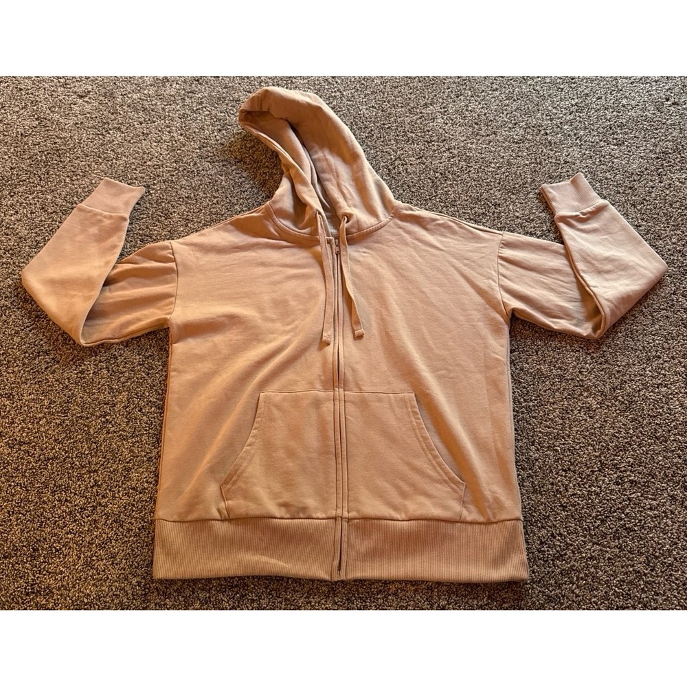Time and Tru Women's Beige Full Zip Hoodie Size Medium (8-10)